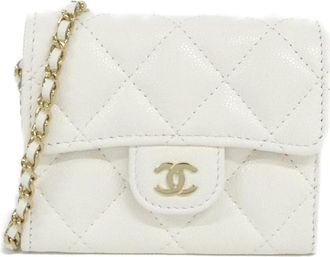 Chanel White Grained Calfskin Clutch Bag (Pre-Owned)