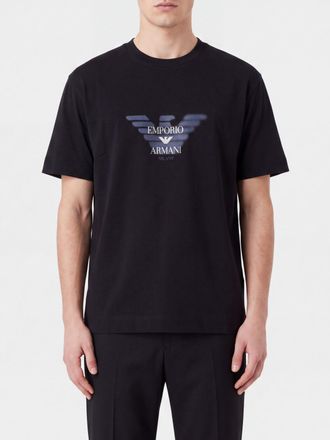 Emporio Armani T-shirt in misto lyocell e cotone con logo Eagle