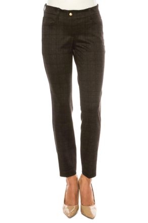 Zac & Rachel Womens Pull-On Tapered Leg Pants In Dark Chocolate Black