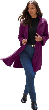Roaman's Plus Size Fleece Driving Coat in Dark Berry at Nordstrom, Size 36