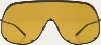 Rick Owens Mens Solid-Frame Shield Sunglasses
