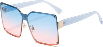 Generic Ladies Square Large Frame Retro Sunglasses, Outdoor Vacation Sun Shading Glasses (Color : G, Size : Medium)