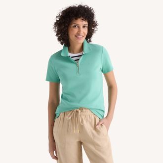 Nautica Womens Zip-Up Polo