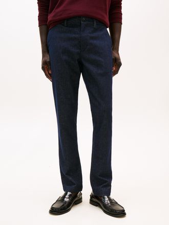 Tommy Hilfiger Chinohose TOMMY HILFIGER BLEECKER BRUSHED MARL, Herren, Gr. 38, L&auml;nge 32, blau (desert sky), Web, Obermaterial: 50% Baumwolle, 31% Polyester, 16% Visk