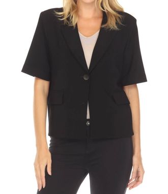 Joseph Ribkoff Short Sleeve Blazer Jacket In Black
