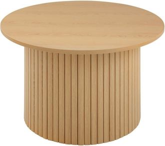 Calicosy Mesa de centro redonda con base de listones efecto madera h40 cm