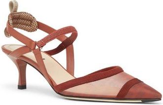 Fendi Colibrì Lite Pointed Toe Slingback Pump in Brown at Nordstrom, Size 11.5Us