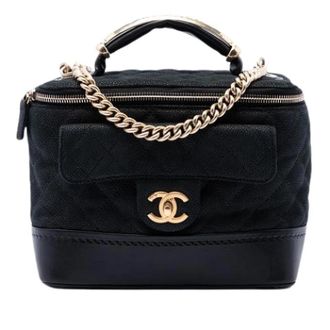 Chanel Pre-owned Globe Trotter Vanity - Dames - Vintage Handtas - Zwart - ONE Size - Leer - Vintage