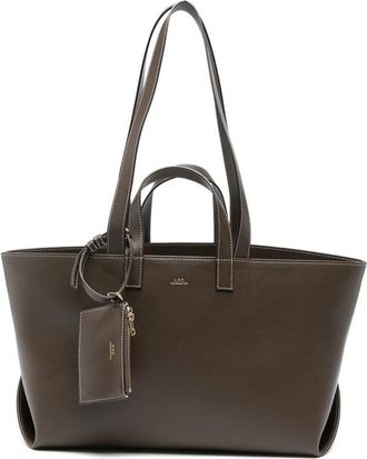 A.P.C. A. p.c. Contrast-stitching Leather Tote Bag