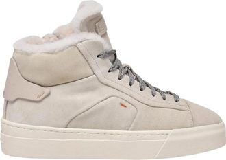 Santoni Schoenen, Dames, Grijs, 39 EU, Leer, Sneaker Alta