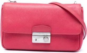 Prada Pre-owned Vintage Crossbody Bag - Dames - Vintage Schoudertas - Roze - ONE Size - Leer - Vintage