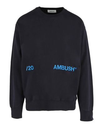 AMBUSH Mens Embroidered Logo Sweatshirt In Navy Blue