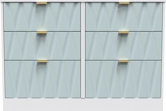 Welcome Furniture Ottawa Ready Assembled 6 Drawer Wide Chest in Duck & White Matt - Welcome Furniture | TJ Hughes