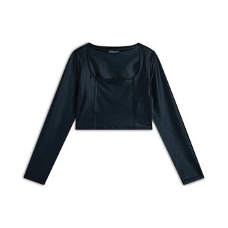 Freddy Maglia corta con scollo quadrato in tessuto effetto wet