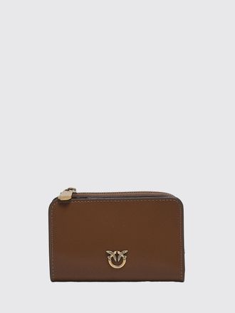 Pinko Smooth Calfskin Bifold Wallet with Love Birds Logo