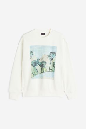 H&M Sweatshirt Oversized Fit - White