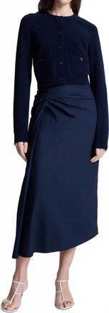 A.L.C. Tessa Midi Skirt In Deep Navy