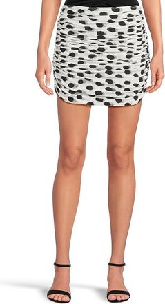 Norma Kamali Shirred Bill Pickleball Skirt Womens Skirt Paint Dots : MD (Womens 6), Polyester/Spandex