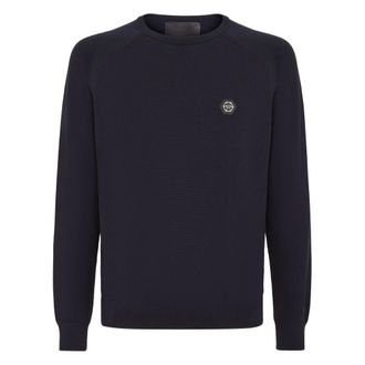 Philipp Plein Heren, Truien, Blauw, Maat: 3XL Katoen