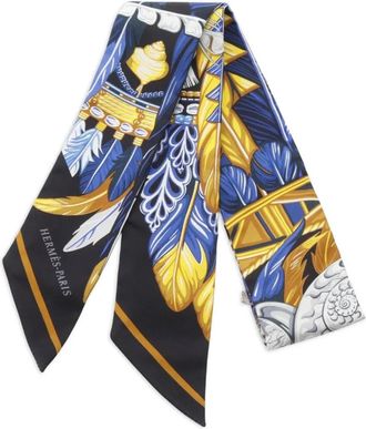Hermès Foulard a nastro Dance Pacifique anni 2020 - Blu