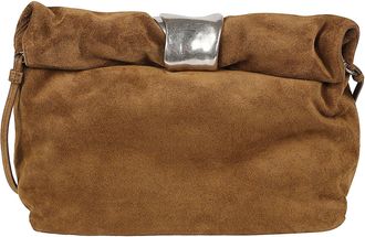 Staud Cuff Clutch Silver Cuff Suede Clutch