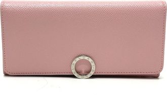 Bulgari Pink Leather Long Wallet (Bi-Fold) (Pre-Owned)