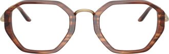 Giorgio Armani 0ar7282 Geometric Tortoiseshell Eyeglasses with Gold Accents