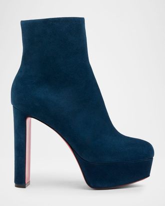 Christian Louboutin 55mm Loo Suede Ankle Booties