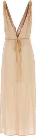 Caravana V-Neck Maxi with Fringe Detail Dress - Pink