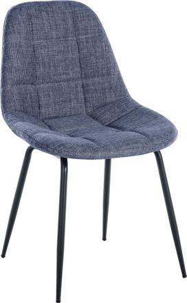 Clp Silla con patas de metal y asiento en tela azul