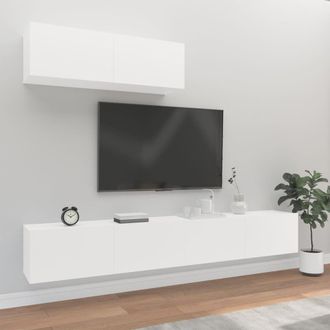 Berkfield Home 3 Piece TV Cabinet Set White Engineered Wood