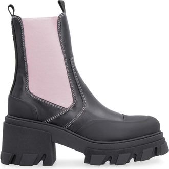 Ganni Contrast Stitch Platform Chelsea Boots Size 37