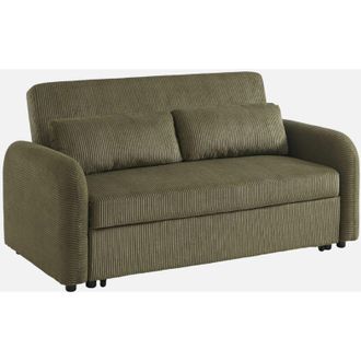 Sweeek Sweeek - Divano letto arrotondato velluto a coste, 2 posti