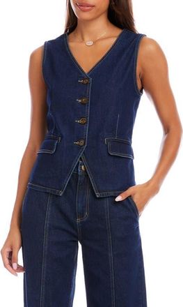 Karen Kane Denim Vest in Indigo at Nordstrom, Size Medium