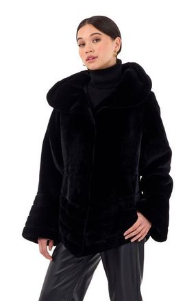 Gorski Genuine Shearling Jacket Reversible To Taffeta in Black/black at Nordstrom, Size Medium