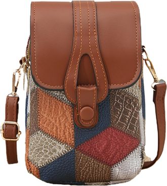 Generic Womens Small PU Leather Phone Purse Mini Vertical Crossbody Shoulder Bag with Headphone Hole for Work, Travel, Shopping