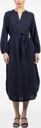 Xirena Josephine midi-jurk met V-hals - Blauw