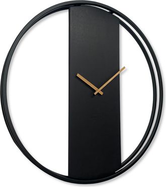 OEM Reloj Redondo Negro Loft Oval De Metal De 80 Cm