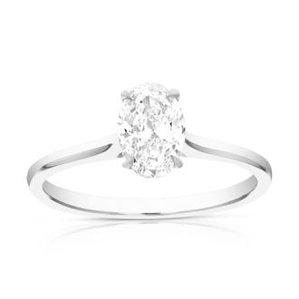 Vir Jewels 1/2 cttw Oval Lab Grown Diamond Engagement Solitaire Ring in 14K White Gold For Women