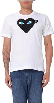 Comme Des Gar&ccedil;ons Tops, Heren, Wit, L, Katoen, Hartogen Grafische Tee
