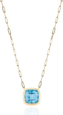 Goshwara Manhattan Cushion Pendant Necklace in Pale Blue at Nordstrom, Size 18