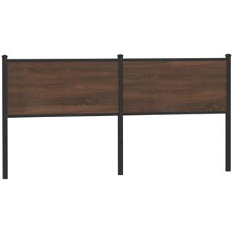 vidaXL Cabecero De Madera De Ingenier&iacute;a Y Acero Marr&oacute;n Roble 160 Cm Vidaxl