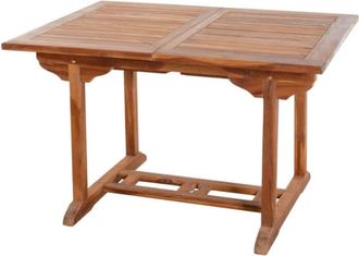 Macabane Mesa de jardín de madera de teca aceitada extensible 4/6 personas