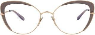 POMELLATO 54mm Cat Eye Optical Glasses in Gray Gold Gold Transparent at Nordstrom Rack