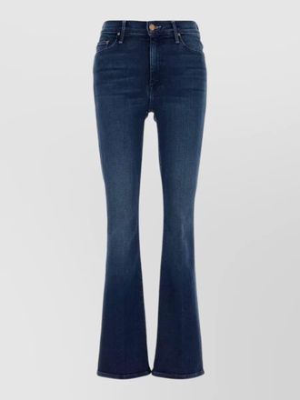 Mother stretch denim flared leg five pocket jeans