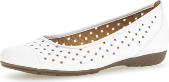Gabor Women Ballet Flats, Ladies Classic Ballet Flats,Flats,Summer Shoe,Classic,Elegant,White (Weiss),37.5 EU / 4.5 UK