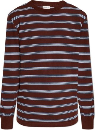 Moncler Geribbelde Trui - Heren - Ronde hals truien - Bruin - 2XL - Katoen - Truien & Vesten