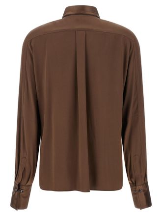 Brunello Cucinelli Silk Satin Blouse - Brown