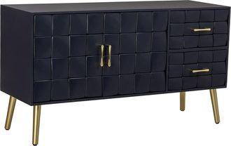 Wanderlust Deco Mueble Bajo De Madera Negro 118x41x65h Cm
