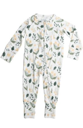 Kindred Bravely Zip Up Baby Pajamas in Honey Dandelion at Nordstrom, Size Newborn
